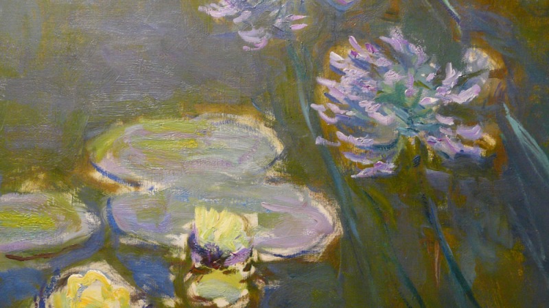 monet dipinge ninfee e agapanti